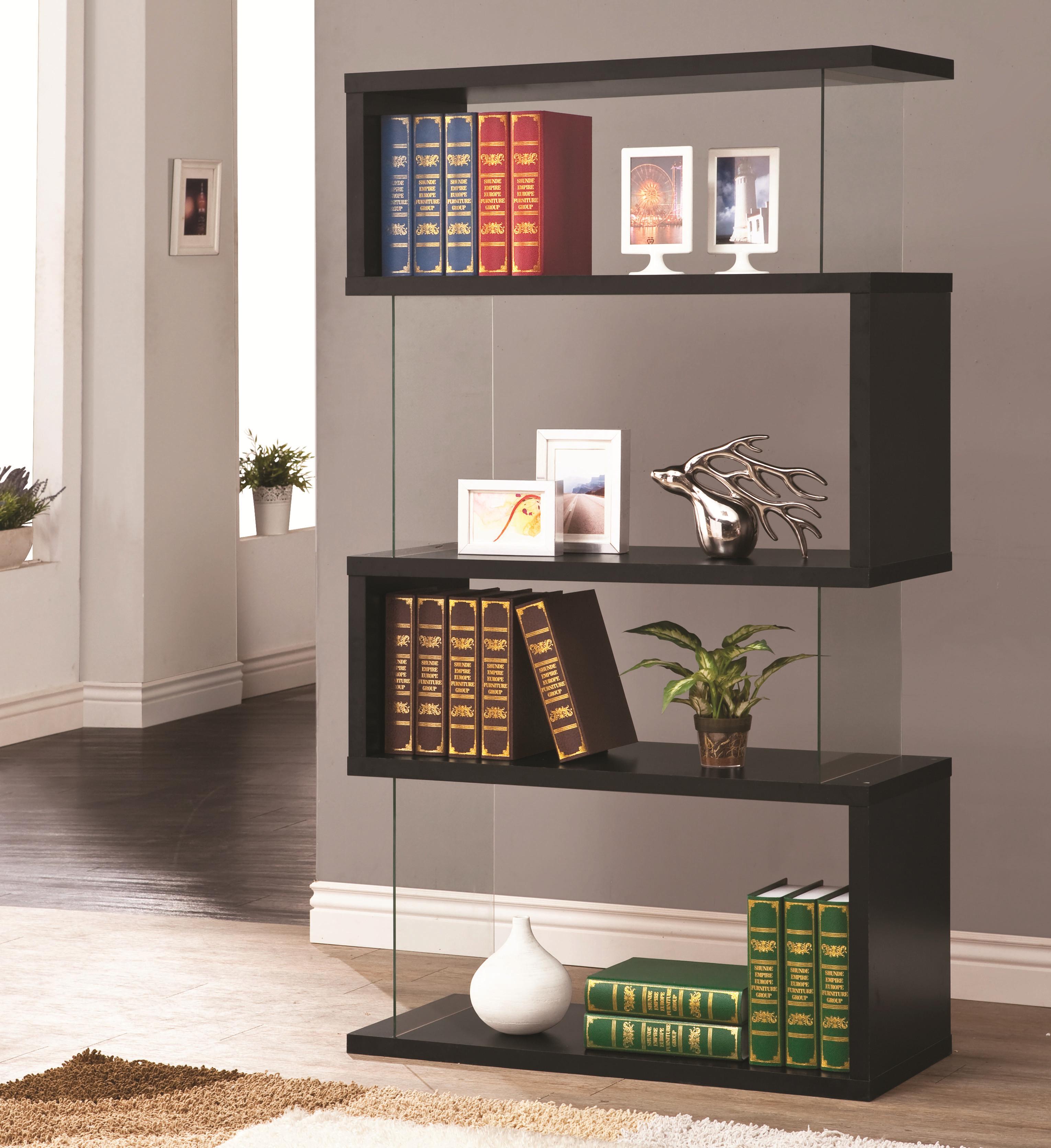 Coaster furniture 800270 corner bookcase with store open side in cappuccino
